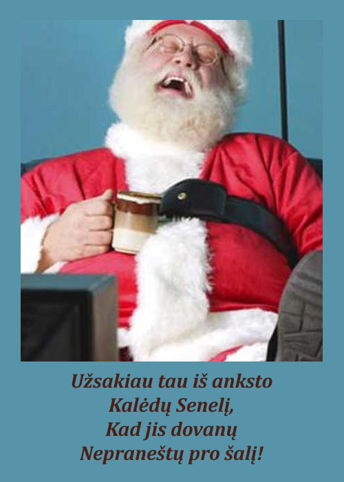 linksmas šventinis atvirukas su linkėjimais kalėdoms